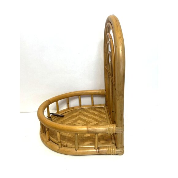 Accent Decor Rattan Rainbow Wall Mount Wicker Shelf & Hanging Basket Organizer - Picture 4 of 8